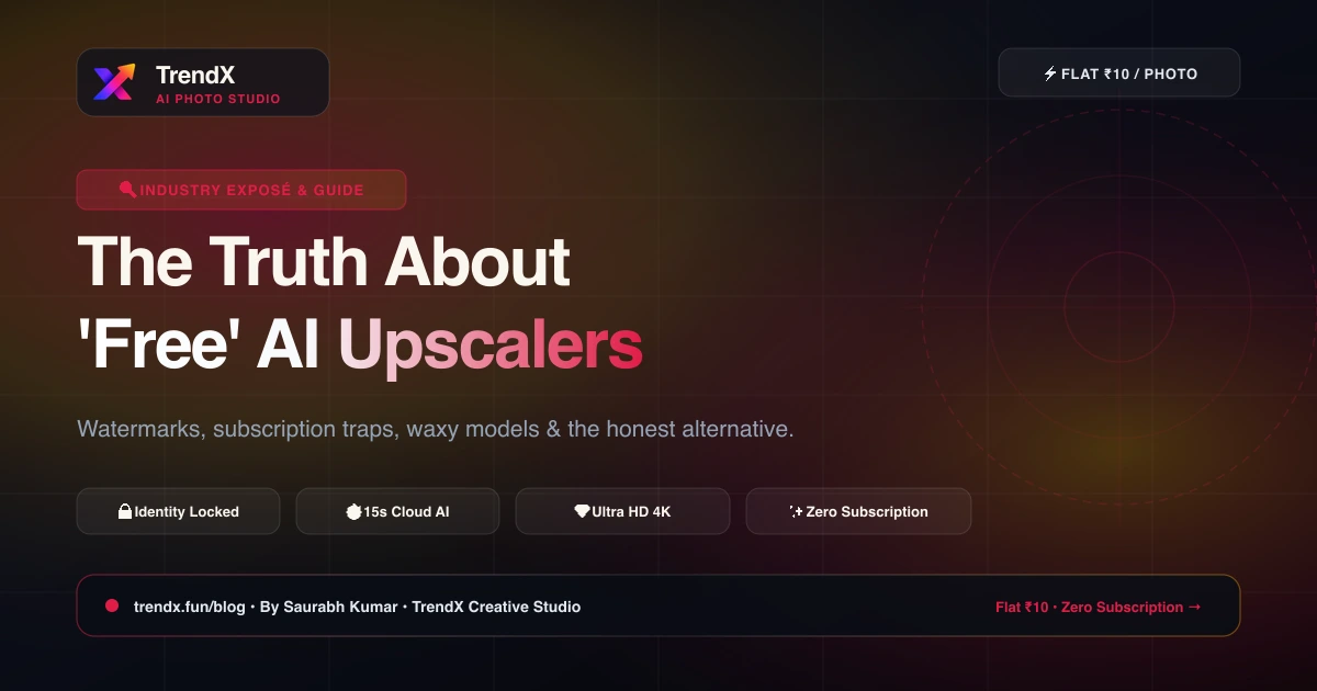 The Reality Behind "Free" AI Image Upscalers: Watermarks, Traps & the Honest Alternative