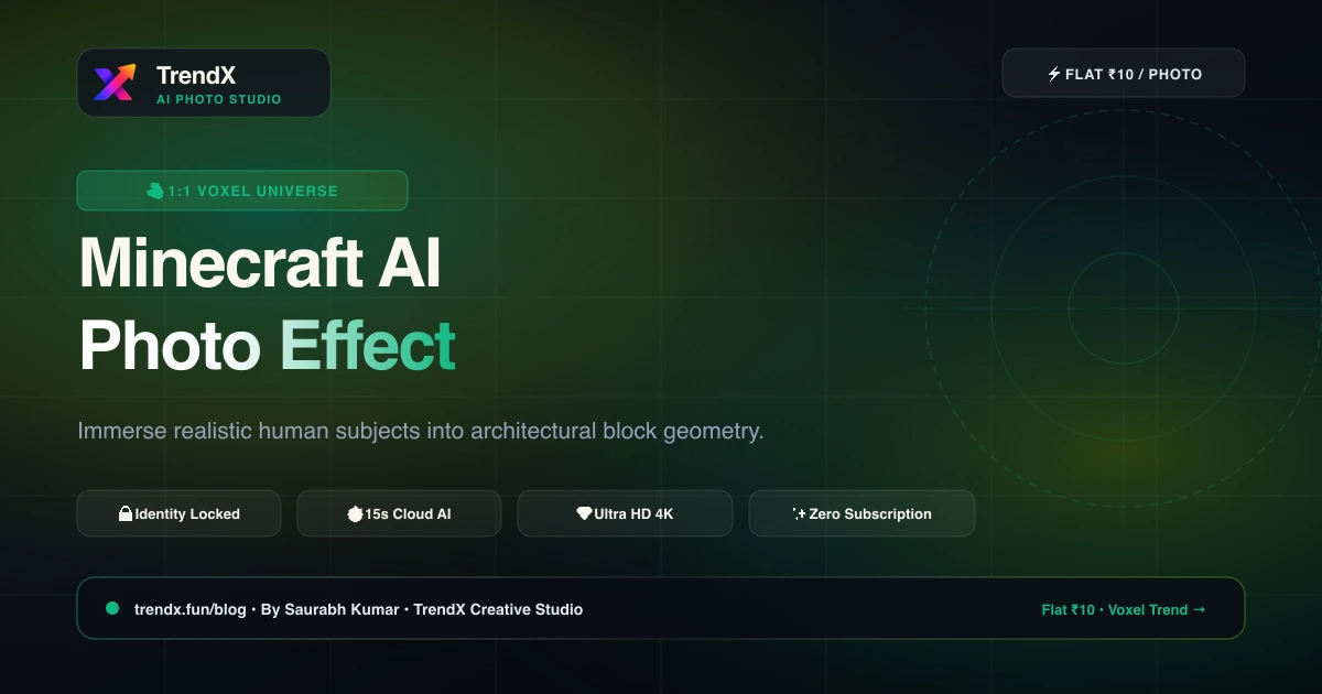 Minecraft AI Photo Filter: Step Inside an Authentic 1:1 Voxel Block Universe